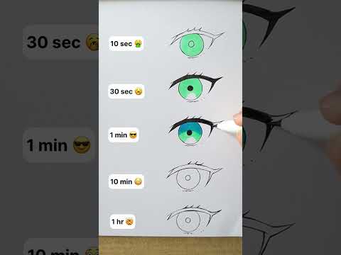 How to Draw Frieren Eye in 1min, 10min, 1hr #shorts