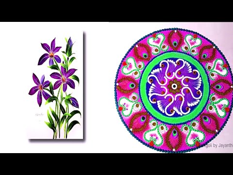 Creative Rangoli designs using Wall Hooks #nature #hooksteps