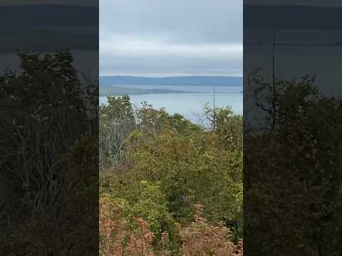 View of Glen Lake and Lake Michigan from Dune Overlook at Sleeping Bear Dunes National Lakeshore!