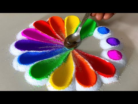 Simple beautiful easy rangoli design\रंगोली सिंपल डिजाइन \रंगोली डिजाइन\Rangoli by vino