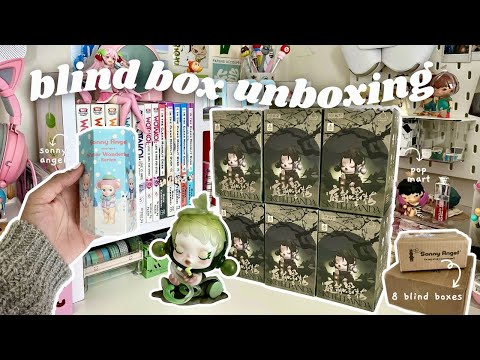 blind box unboxing 📦: 8 sonny angel + pop mart skullpanda figures