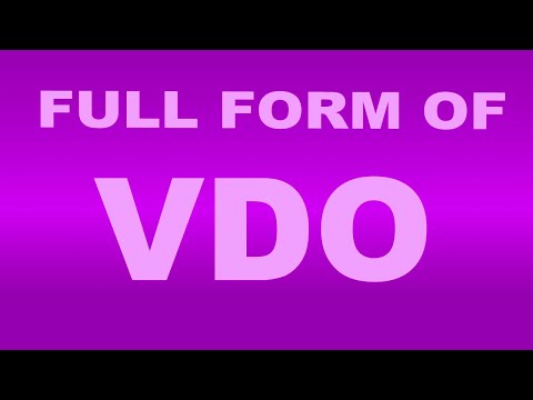 Full Form of VDO| What is VDO Full Form | VDO Abbreviation