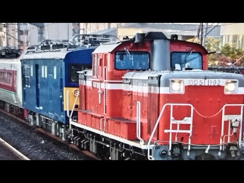 381系 京都鉄道博物館展示配給 DD51 1192＋クモヤ145＋381系