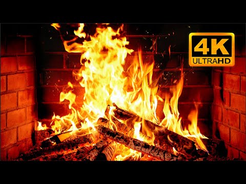 🔥 Cozy Fireplace 4K (12 HOURS). Fireplace with Crackling Fire Sounds. Fireplace Ambience