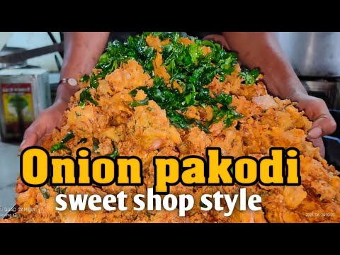 Onion pakoda | How to make Onion pakodi | sweet shop style making | All sweets making |