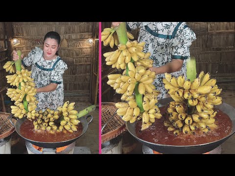 Delicious ripe banana cooking with country style - Cooking with Sreypov