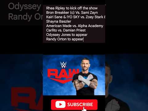 WWE Monday night Raw preview #wweraw #cmpunk