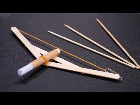 【アイス棒で簡単DIY！】誰でも作れるミニ弓の作り方　How to Make a Popsicle Bow！