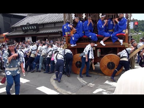 佐原の大祭2924夏　舩戸区　忠敬橋でのの字廻し　楽日