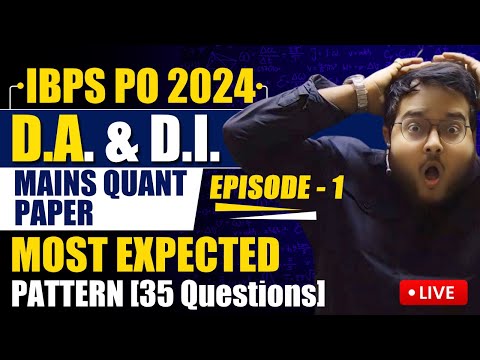 IBPS PO Mains 2024 QUANT PAPER Most Expected Questions Revealed | Data Analysis & DI | Harshal Sir