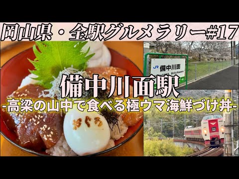 【備中川面駅】高梁の山間部まで極ウマ海鮮づけ丼を食べにいくだけのツーリング【岡山県・全駅グルメラリー#17】