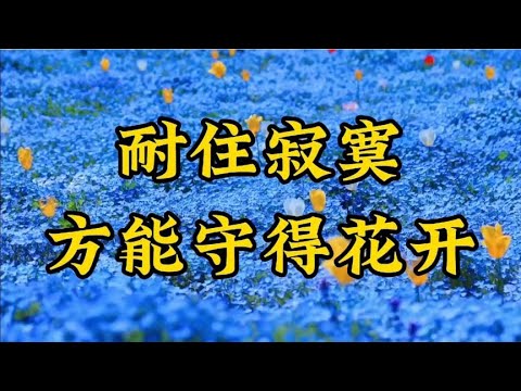 散文朗诵《耐住寂寞，方能守得花开》深度好文，值得细细聆听