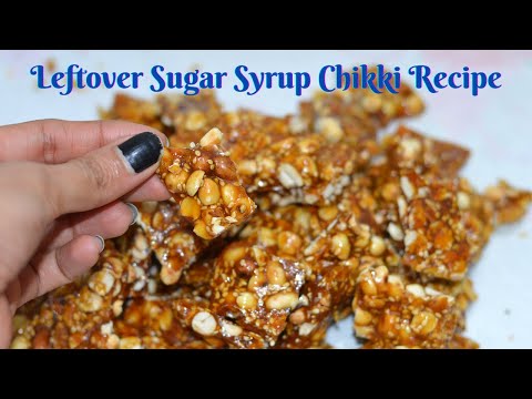 Leftover Sugar Syrup Chikki Recipe - Leftover Sugar Syrup Recipe - Groundnut & Sesame Seeds Chikki