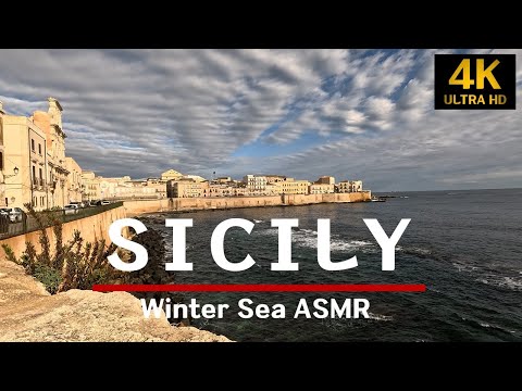 Winter Sea ASMR in Sicily  I   Ortegia Siracusa Italy    I   시칠리아 시라쿠사 오르테지아  I  #asmr #4k