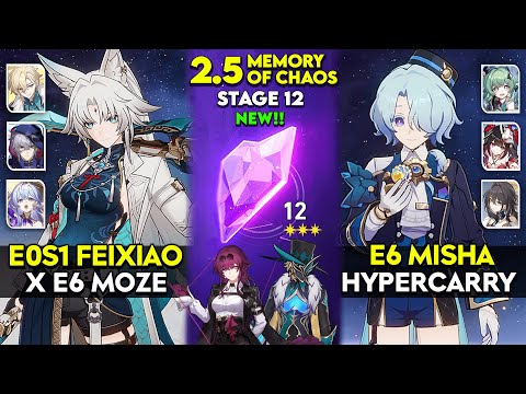 E0S1 Feixiao x E6 Moze (0-Cycle) & E6 Misha Hypercarry | MOC 12 v2.5 | Honkai Star Rail.