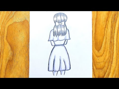 How to draw beautiful girl step by step | Girl drawing with beautiful hair| drawing ideas