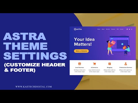 Astra Theme Settings - Customize Header & Footer