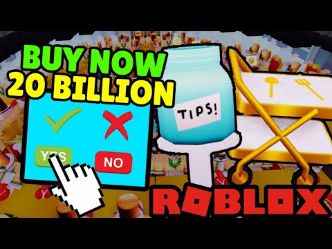 Buying BIG TIP JAR & LUXURY TRAY on My Restaurant! (Roblox)