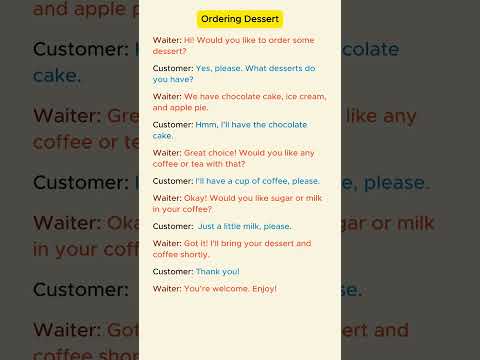 English conversation in Restaurant - Ordering dessert. #Shorts