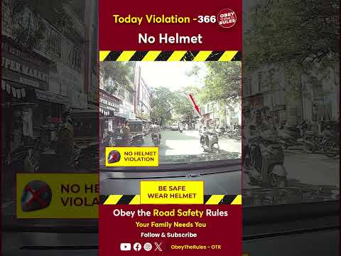 Today Violation 366 - Stay safe on your ride—wear a helmet #otr #chennaitrafficpolice #obeytherules