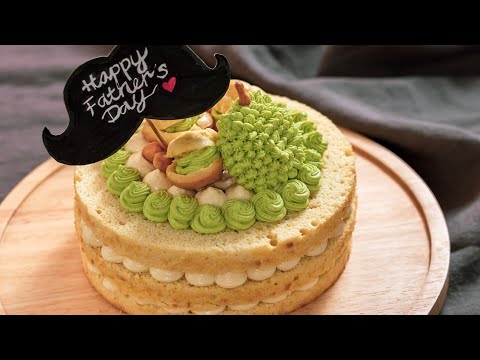 榴莲香兰奶油蛋糕，天然色素和味道的父亲节蛋糕 🎂 Durian Pandan Cream Cake, Natural Color & Flavor [My Lovely Recipes]