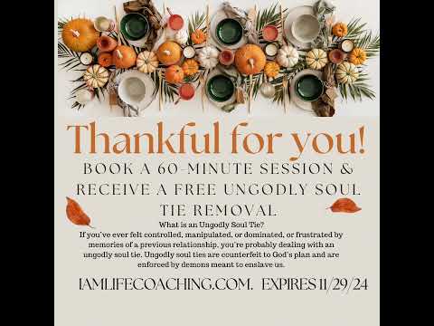 Thankful for you! Book a 60-minute session and receive a free ungodly soul tie removal. #shorts