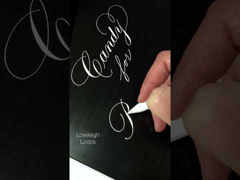 "Candy For Breakfast" Flourished iPad Calligraphy Quote #ASMR #letteringchallenge