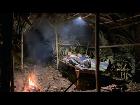 WILD CAMPING Heavy Rain with Grandpa‼️ Fishing and Cooking in Natural Bivouac