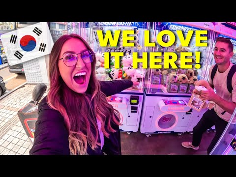 Our Surprising 24 Hours in BUSAN South Korea! 🇰🇷 (first time trying Korean claw machine)