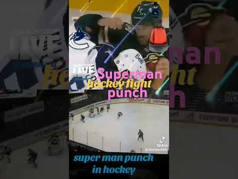 UFC superman punch on the NHL hockey fight,#vancouvercanucks #hockey#fight#ufc #NHL #shorts