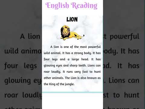 #shorts  इंग्लिश पढ़ना सीखें English Reading Practice// Read English // Lion