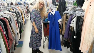 discovering vintage clothes in the Halloween costume section of Value Village