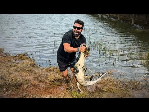 Pesquei e Sai na LUTA com ALLIGATOR - Quase Perdi o Braço