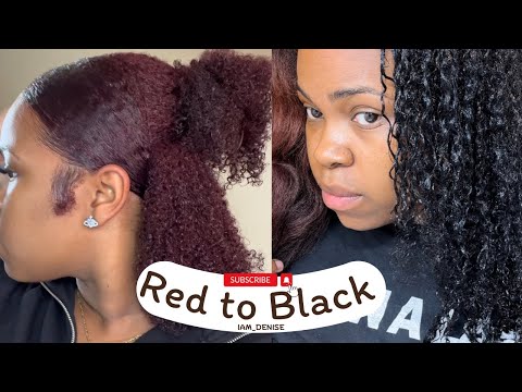 Dying My Natural Hair Jet Black | From Red to Jet Black