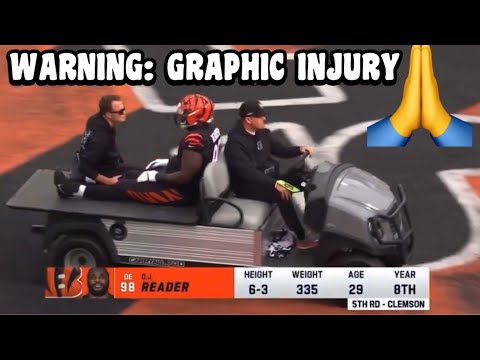 DJ Reader KNEE INJURY 🙏 (Carted Off) Bengals Vs Vikings 2023 highlights