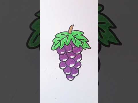 How to draw grape 🍇 | Menggambar buah anggur #howtodraw #drawing #easydrawing #art