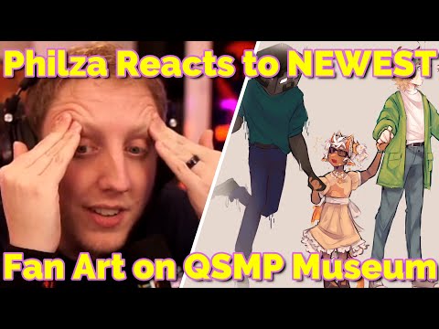 Philza Reacts to NEWEST Fan Art at Museum on QSMP Minecraft