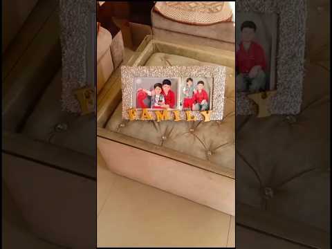 चावल से बनाई फोटो फ्रेम।  How to make photo frame from rice #shorts  #diy