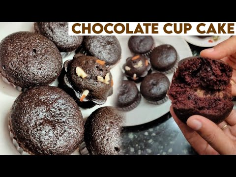 Chocolate Cupcake recipe without oven | Chocolate Cupcake without Egg, Curd and electric beater |