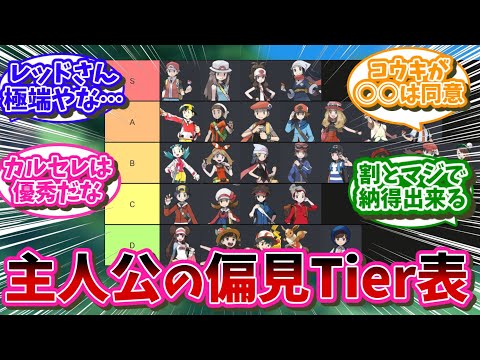 ポケモン主人公達で偏見ランキングを作ろう！！…に対するネット民の反応【ポケモン反応集】