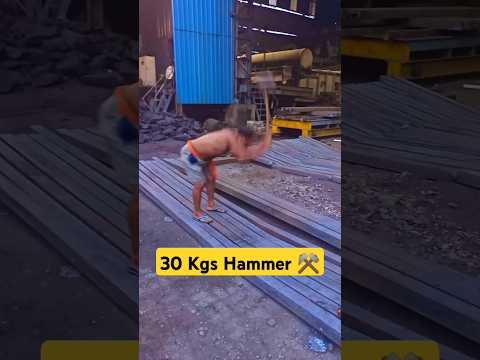 30kg Hammer: Incredible Steel Shaping pt 2  #rollingmill #steelmill #factorywork #factory #steel