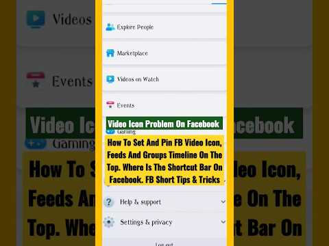 Set The Video Icon | Find Shortcut Bar On Fb | Fb Settings