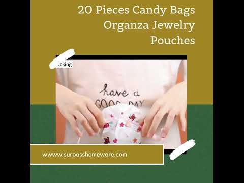 20 Pieces Candy Bags Organza Jewelry Pouches, Baby Shower Treat Bags #candybag #giftbags