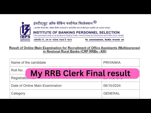 My RRB Clerk final result . #rrbclerk2024 #rrbclerk #ibpsrrb #ibpsrrbclerk