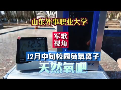 12月中旬山东外事职业大学负氧离子实测，妥妥的天然氧吧