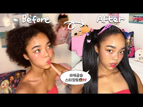 4C Curly Hair Mixed Black Girl Trying aespa Hair Styles👧🏽🎀