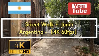 🇦🇷【4K 60fps】 WALK - JUNIN - walking Tour - Argentina