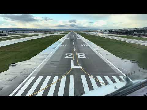 767 Cockpit View - Landing Runway 28L at Portland International Airport (PDX)