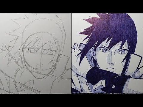 How To draw Sasuke Uchiha Step By Step - [Naruto Shippuden]