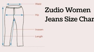 Zudio Women Jeans Size Chart | Zudio Girls Jeans Size Chart | Zudio Women Pant Size Chart | #Zudio